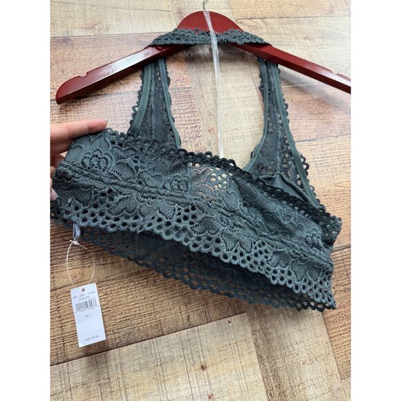 Aerie Green Lace Halter Bralette Large NWT - Picture 3 of 3